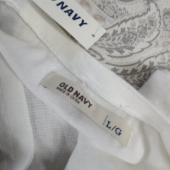 Old Navy Y2K women's cardigan white Argyle NWT Size Large Light academia Preppy - Picture 8 of 9